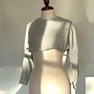 NIKE SUPER CROPPED LONG-SLEEVE TOP